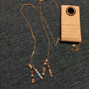 Anthropologie "M" initial necklace